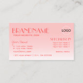 Fancy Roos Roze Stijlvolle Spiegel Letters met Log Visitekaartje (Achterkant)