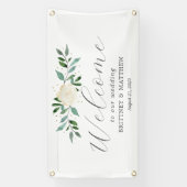 Fancy Roos Welkom Trouwbanner Spandoek (Verticaal)