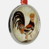 Fancy Rooster Metalen Ornament (Rechts)