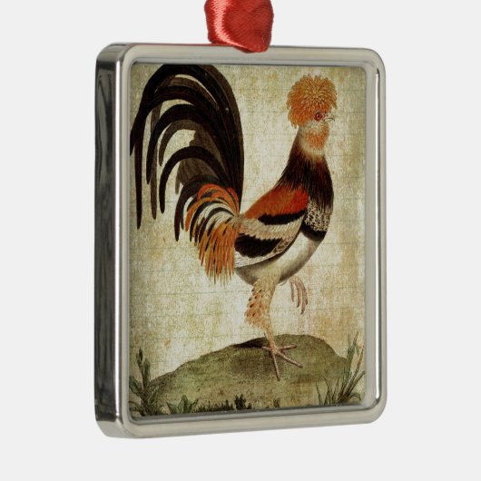 Fancy Rooster Metalen Ornament (Rechts)
