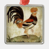 Fancy Rooster Metalen Ornament (Voorkant)