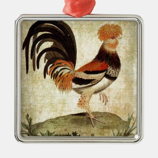 Fancy Rooster Metalen Ornament (Voorkant)