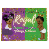 Fancy Royal African Gender Reveal Paarse & Groen Groot Cadeauzakje (Voorkant)