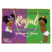 Fancy Royal African Gender Reveal Paarse & Groen Groot Cadeauzakje (Achterkant)