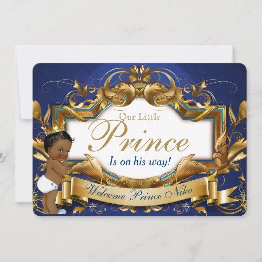 Fancy Royal African Prince, blauw en goud Kaart (Voorkant)