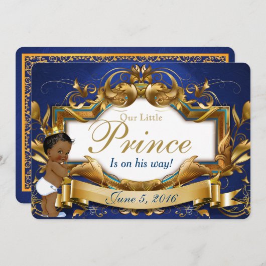 Fancy Royal African Prince, blauw en goud Kaart (Voorkant / Achterkant)