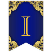 Fancy Royal Blue Gold Prince Crown Baby shower Vlaggetjes (Tweede vlag)