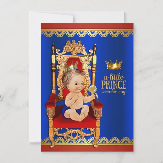 Fancy Royal Prince Baby shower Kaart (Voorkant)