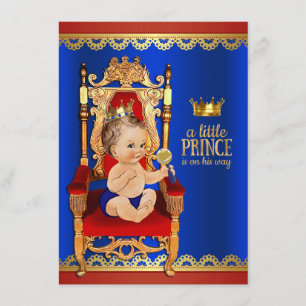 Fancy Royal Prince Baby shower Kaart