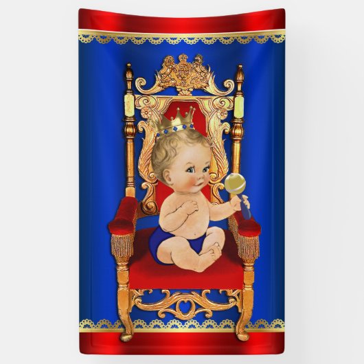 Fancy Royal Prince Boy Baby shower Spandoek (Verticaal)