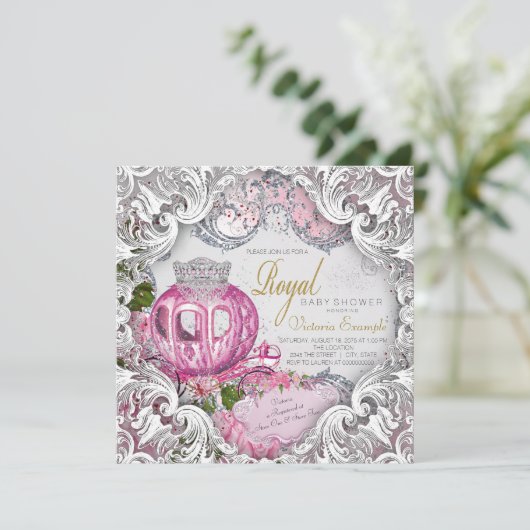 Fancy Royal Princess Baby shower Kaart (Staand voorkant)