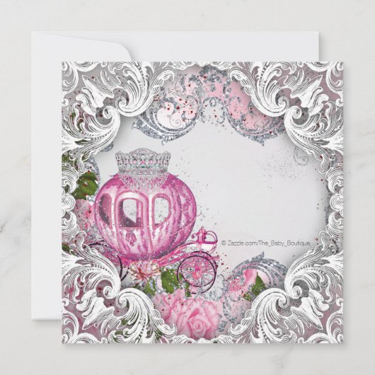 Fancy Royal Princess Baby shower Kaart (Achterkant)