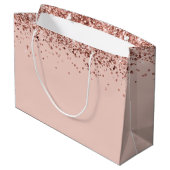 Fancy roze 21ste verjaardag Grote Gift Bag Groot Cadeauzakje (Achterkant Gekanteld)