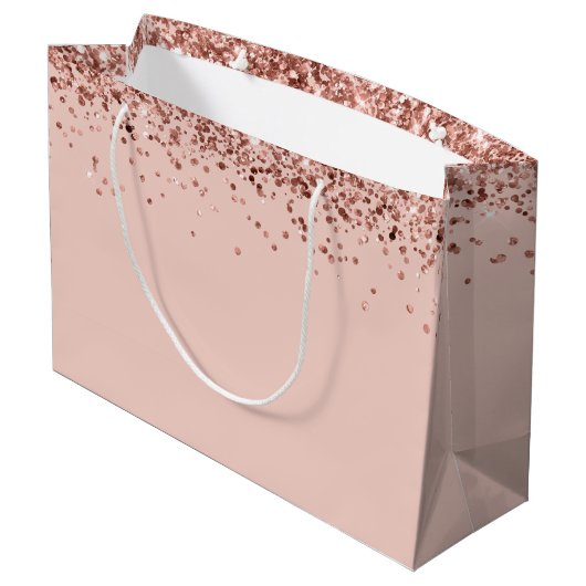 Fancy roze 21ste verjaardag Grote Gift Bag Groot Cadeauzakje (Achterkant Gekanteld)