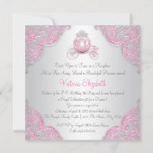 Fancy roze Assepoester Prinses Verjaardagsfeest Kaart (Achterkant)