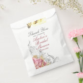 Fancy Roze Bloemige Bruiloftsborrel Bedankzakje (Gezegeld)