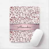Fancy Roze Blush Marmeren Glitter Gepersonaliseerd Muismat (Met muis)