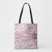 Fancy Roze Blush Marmeren Glitter Gepersonaliseerd Tote Bag (Voorkant)
