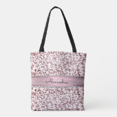 Fancy Roze Blush Marmeren Glitter Gepersonaliseerd Tote Bag (Achterkant)