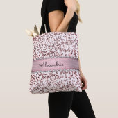 Fancy Roze Blush Marmeren Glitter Gepersonaliseerd Tote Bag (Dichtbij)