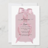 Fancy Roze Bow Girly Coquette Verjaardagsuitnodigi Kaart (Voorkant)