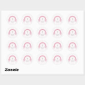 Fancy Roze Bow Rainbow Coquette Verjaardag Ronde Sticker (Vel)