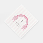 Fancy Roze Bow Rainbow Coquette Verjaardag Servet (Hoek)