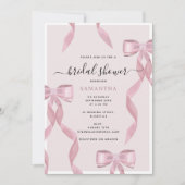 Fancy Roze Bow Theme Girly Vrijgezellenfeest Kaart (Voorkant)