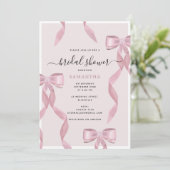Fancy Roze Bow Theme Girly Vrijgezellenfeest Kaart (Staand voorkant)