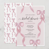 Fancy Roze Bow Theme Girly Vrijgezellenfeest Kaart (Voorkant / Achterkant)