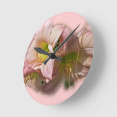 Fancy-roze dagbladen ronde klok (Hoek)
