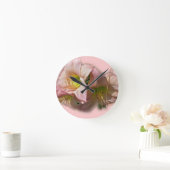 Fancy-roze dagbladen ronde klok (Huis)