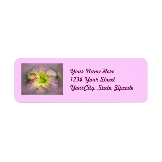 Fancy Roze Daylily Blossom Etiket (Voorkant)