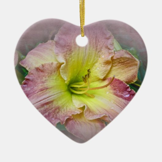 Fancy Roze Daylily Blossom Keramisch Ornament (Voorkant)
