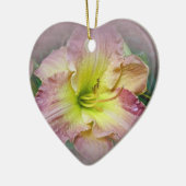 Fancy Roze Daylily Blossom Keramisch Ornament (Links)