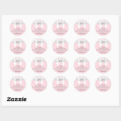 Fancy Roze Elegante Tiffany Verjaardag Dank u Ronde Sticker (Vel)