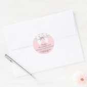Fancy Roze Elegante Tiffany Verjaardag Dank u Ronde Sticker (Envelop)