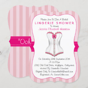 Fancy roze en witte corset laire schoeisel kaart