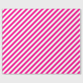 Fancy roze en witte gestreepte patroon cadeaupapier (Vlak)
