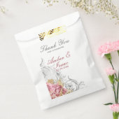 Fancy roze Floral bruiloft Dank je Bedankzakje (Gezegeld)
