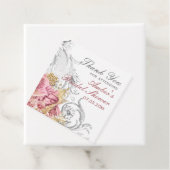 Fancy Roze Floral Vrijgezellenfeest Bedankjes Labels (In situ)