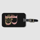 Fancy roze glitter letter B Bagagelabel (Voorkant (horizontaal))
