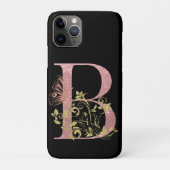 Fancy roze glitter letter B Case-Mate iPhone Case (Achterkant)