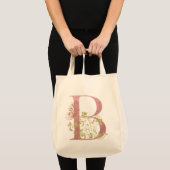 Fancy roze glitter letter B Tote Bag (Voorkant (product))