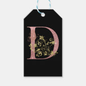 Fancy roze glitter Letter D Cadeaulabel (Voorkant)