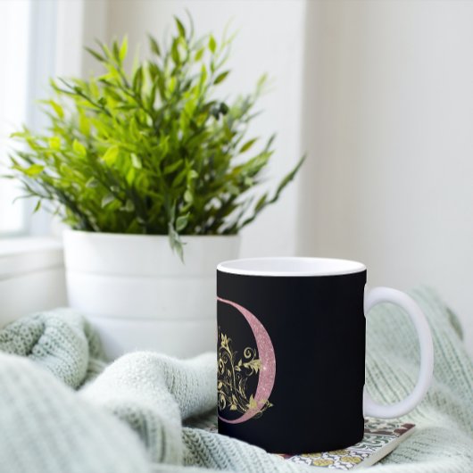 Fancy roze glitter Letter D Koffiemok