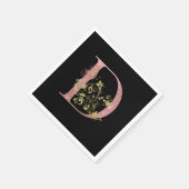 Fancy roze glitter Letter D Servet (Hoek)