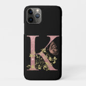 Fancy roze glitter Letter K Case-Mate iPhone Case (Achterkant)