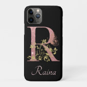 Fancy roze glitter Letter R Persoonlijk Case-Mate iPhone Case (Achterkant)