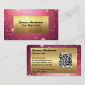 Fancy Roze Glitters En Goud Visitekaartje (Voorkant / Achterkant)